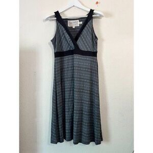 Aventura Womens Gray Black Patterned Sleeveless A-Line Dress Size Large Stretch